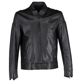 Givenchy-Givenchy Collared Zipped Jacket in Black Leather-Black