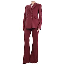 Gabriela Hearst-Conjunto blazer y pantalón burdeos - talla UK 10-Roja