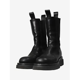 Bottega Veneta-Black chunky platform boots - size EU 38-Black