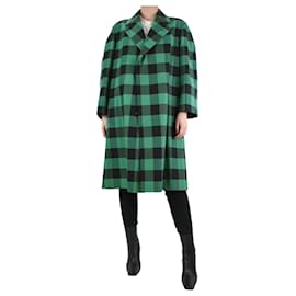 Balenciaga-Manteau à carreaux vert et noir - taille UK 6-Vert