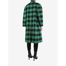 Balenciaga-Green and black check coat - size UK 6-Green