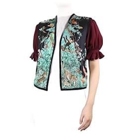 Hermès-Chaleco de seda con estampado tropical multicolor - talla UK 10-Multicolor