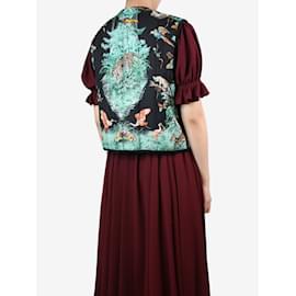 Hermès-Chaleco de seda con estampado tropical multicolor - talla UK 10-Multicolor