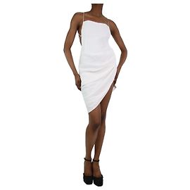 Jacquemus Weißes, trägerloses, gerafftes Kleid – Größe FR 36 Weiß