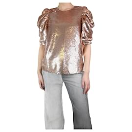 Ulla Johnson-Top decorato con paillettes oro rosa - taglia UK 10-D'oro