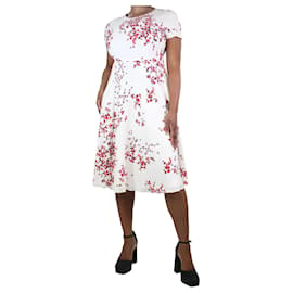 Autre Marque-Robe midi imprimée florale crème - taille UK 14-Écru