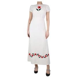 Autre Marque-Cream floral embroidered maxi dress - size UK 8-Cream