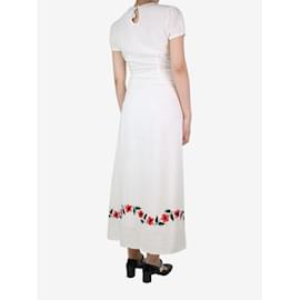 Autre Marque-Cream floral embroidered maxi dress - size UK 8-Cream