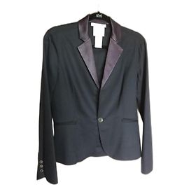 Céline Navy Blue Tuxedo Jacket with Satin Collar Navy blue