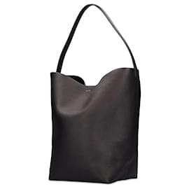 The row-The Row Large N/S Park Tote Bag in Leather-Black