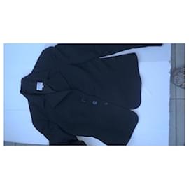 Armani-Veste Armani collezzioni 42 noire avec motif comme tissé satiné noir-Noir