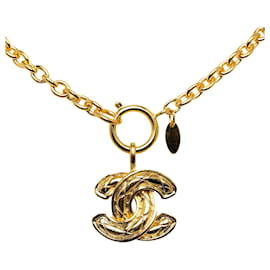 Chanel-Collana ciondolo CC oro Chanel-D'oro