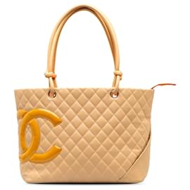 Chanel-Chanel Brown Large Cambon Ligne Tote-Brown,Beige