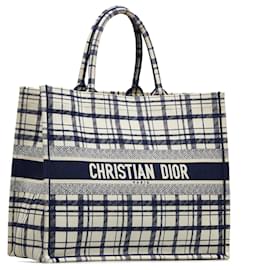 Dior-Dior Blue Large Check n Dior Book Tote-Blue