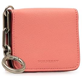 Burberry-Porta-cartões em couro rosa Burberry-Rosa