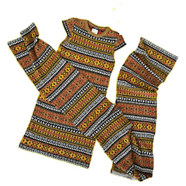 Chanel-6,4$ Nuevo Vestido largo de cachemir y bufanda gigante-Multicolor