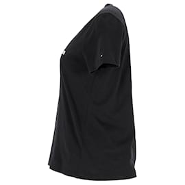 Tommy Hilfiger-Tommy Hilfiger T-shirt essentiel brodé en coton biologique pour femme en coton noir-Noir
