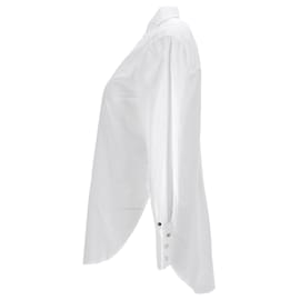 Tommy Hilfiger-Camicia da donna in popeline di puro cotone con vestibilità fidanzata-Bianco