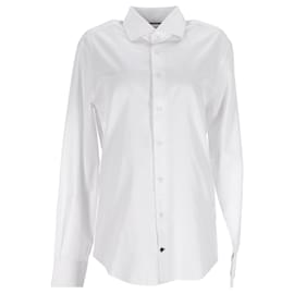 Tommy Hilfiger-Tailliertes Herrenhemd aus reiner Baumwolle-Weiß