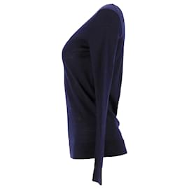 Tommy Hilfiger-Tommy Hilfiger Womens Essential Merino Wool Jumper in Navy Blue Wool-Navy blue