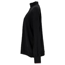 Tommy Hilfiger-Suéter feminino Tommy Hilfiger Essential Wool com gola redonda em lã preta-Preto