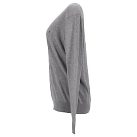 Tommy Hilfiger-Suéter masculino Tommy Hilfiger Regular Fit com gola redonda em algodão cinza-Cinza