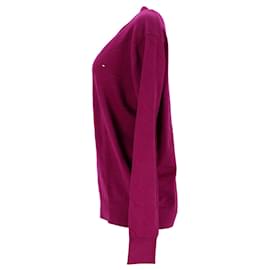 Tommy Hilfiger-Jersey con cuello en V de cachemir y algodón Pima para hombre-Púrpura