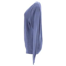 Tommy Hilfiger-Jersey de algodón texturizado con cuello en V para hombre-Azul