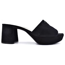 Sandales Prada en daim noir Noir