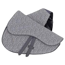 Dior-Saddle leather shoulder strap-Grey