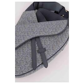 Dior-Saddle leather shoulder strap-Grey