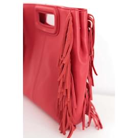 Maje-Sac M leather handbag-Red
