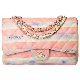 Sac Chanel Timeless/Clássico em Couro Multicolor - 101723 Multicor