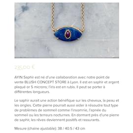 Autre Marque-Sapphire stone necklace-Navy blue