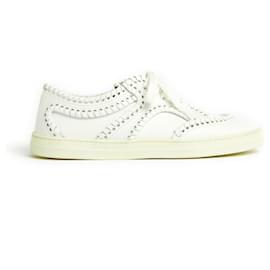 Alaïa-Zapatillas Alaia EU41 Zapatillas Puntadas De Piel Blancas Nuevo-Blanco