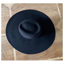 Maison Michel-Sombrero de fieltro negro Maison Michel T. S-nuevo-Negro