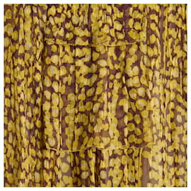 Louis Vuitton-Falda plisada de gasa de seda FR36-Multicolor