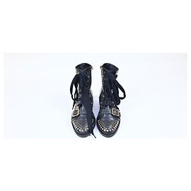 Elisabetta Franchi Black Leather Boots Black