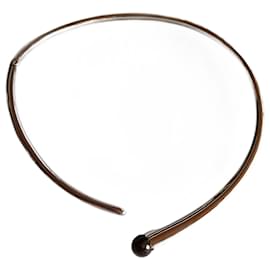 Kenzo-Choker in solid silver with brown quartz-Brown,Silvery