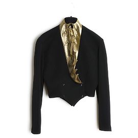 Thierry Mugler 1989 Giacca Atlantes Nero Oro FR36 Nero