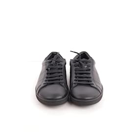 Saint Laurent-Leather sneakers-Black