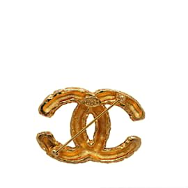 Chanel-Bracelet de costume broche CC Chanel doré-Doré