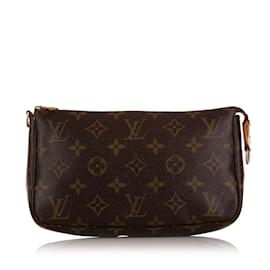 Louis Vuitton-Accesorios Baguette con monograma y pochette marrón de Louis Vuitton-Castaño