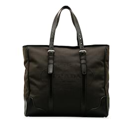 Prada-Bolso tote de lona Prada Canapa negro-Negro