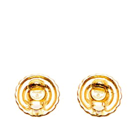 Chanel-Boucles d'oreilles à clip Chanel CC dorées-Doré