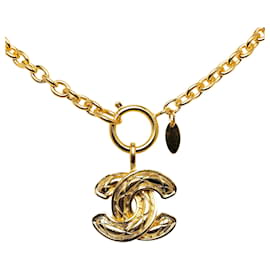 Chanel-Gold Chanel CC Pendant Necklace-Golden