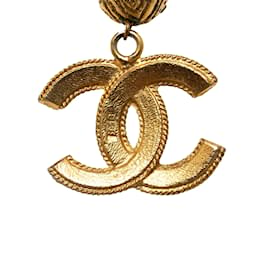 Chanel-Goldfarbene Halskette mit Chanel-CC-Anhänger-Golden