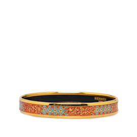 Hermès-Pulseira de fantasia de pulseira de esmalte estreita Hermes dourada-Dourado