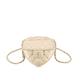 Chanel-Sac à bandoulière Chanel Mini CC in Love Heart beige-Beige