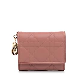 Dior-Pink Dior Cannage Leather Wallet-Pink